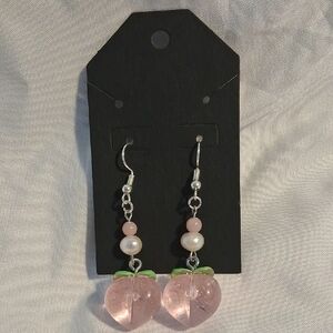 Elegant Pink Peach Earrings